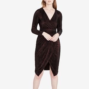 RACHEL Rachel Roy Metallic Faux Wrap Dress purple size medium NWT